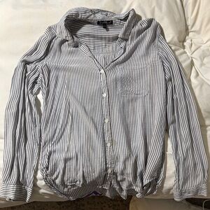 Velvet Heart Blue and White Striped Button Down Shirt